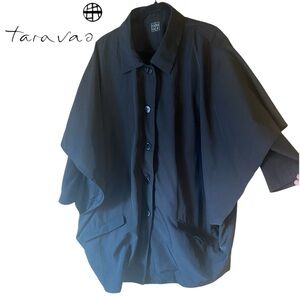 Tara Vao Poncho Jacket with Fleece Sleeves Size Large